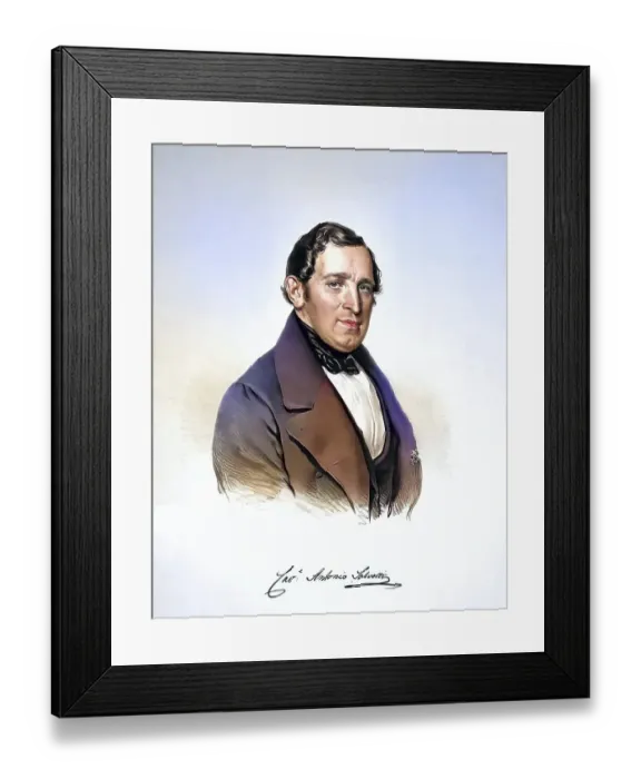 Framed Print : Antonio Salvotti (born 10 November 1789 in Mori)