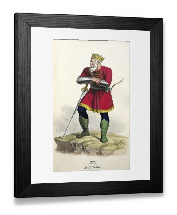 Framed Print : Attila (d. 453) was co-ruler with his brother Bleda from 434 Framed Print : Attila (d. 453) was co-ruler with his brother Bleda from 434