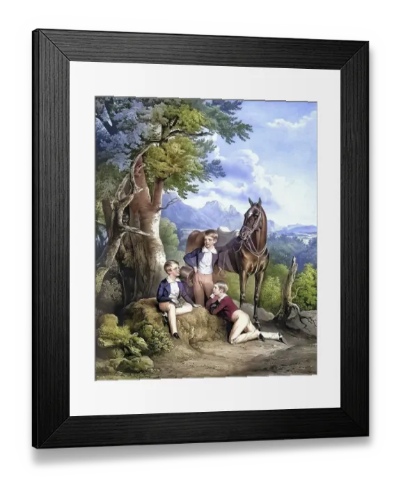 Framed Print : Franz Josef I (1830-1916) with his brothers the Archdukes Ferdinand Maximilian (1832-1867) and Karl Ludwig (1833-1896)