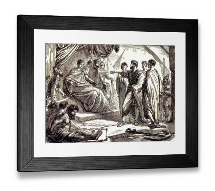 Framed Print : Roman emissaries in front of the Illyrian king