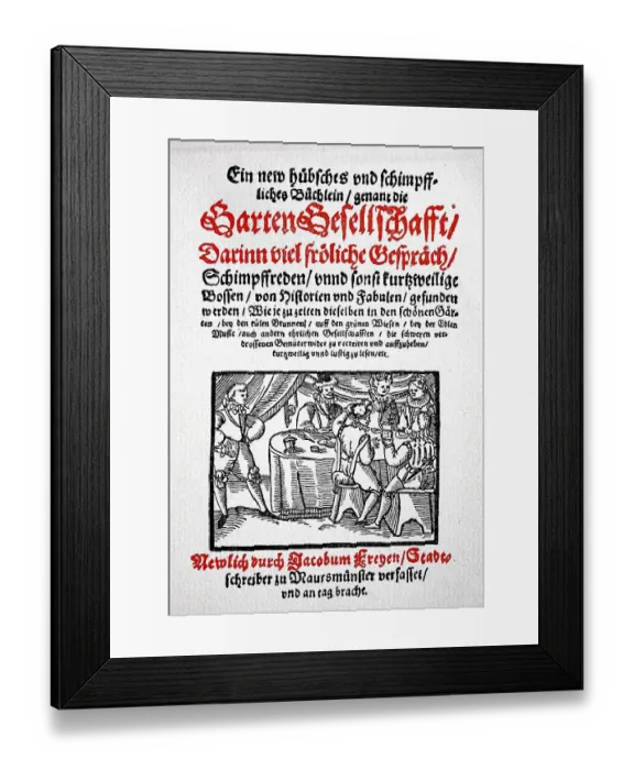 Framed Print : Title page of the book, Die Gartengesellschaft Framed Print : Title page of the book, Die Gartengesellschaft