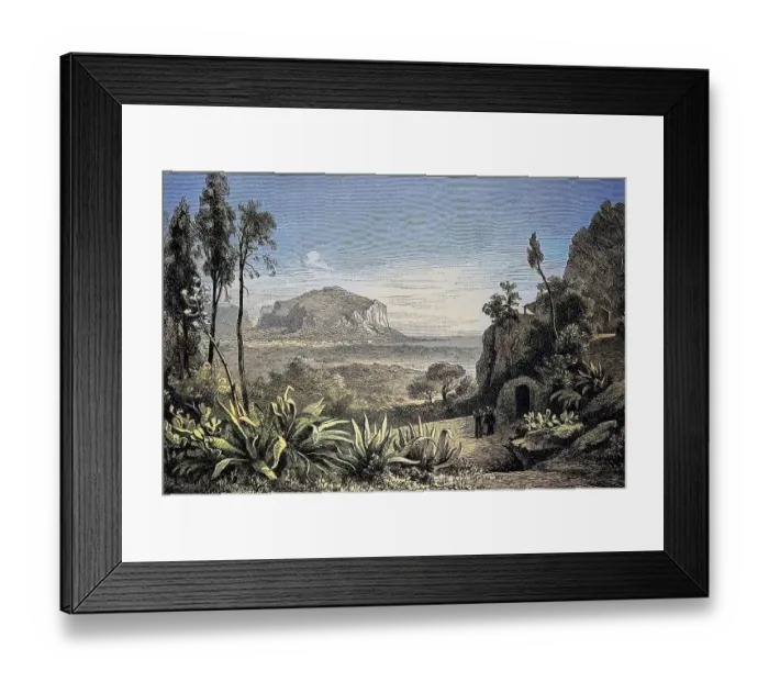 Framed Print : Sicily, Palermo with Monte Pellegrino