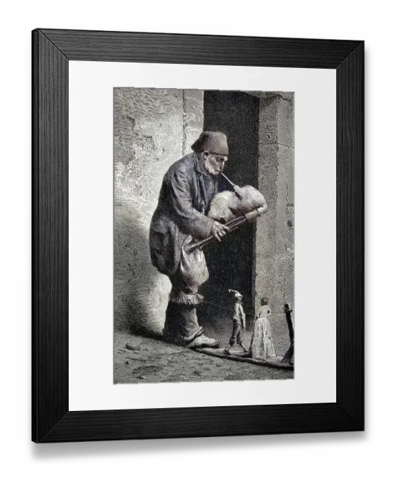 Framed Print : Zampognaro, Shepherd with bagpipes Framed Print : Zampognaro, Shepherd with bagpipes