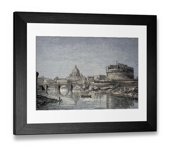 Framed Print : St Peter's Basilica and the Castel Sant'Angelo or Mausoleum of Hadrian Framed Print : St Peter's Basilica and the Castel Sant'Angelo or Mausoleum of Hadrian
