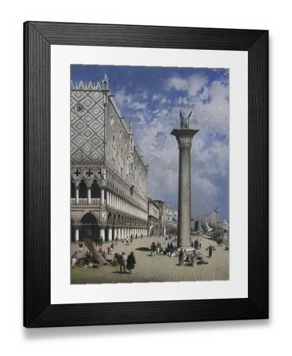 Framed Print : Street scene at the Doge's Palace in Venice