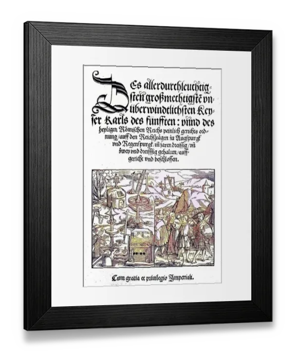 Framed Print : The facsimile of the title of the court order of Charles V Framed Print : The facsimile of the title of the court order of Charles V