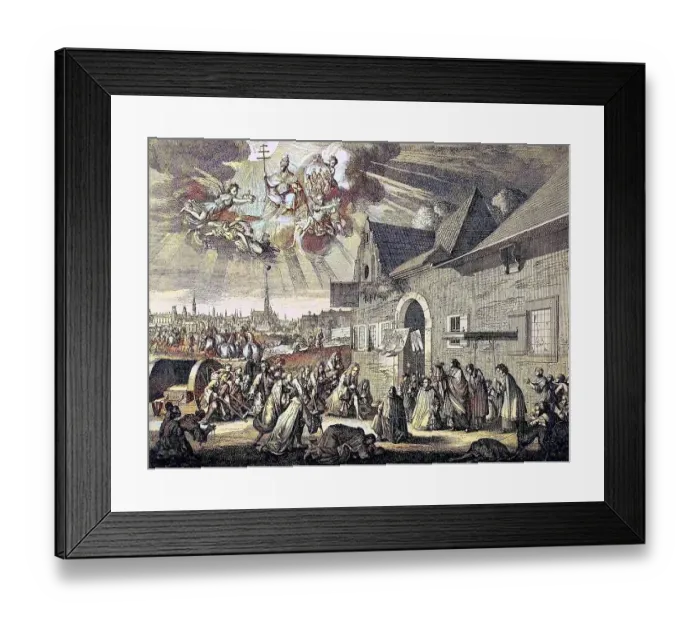 Framed Print : After Emperor Joseph I fled from his equipage