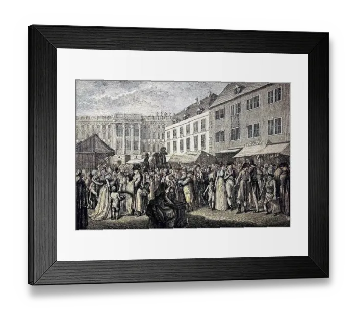 Framed Print : Christmas market on the square in front of the Berlin Palace at the end of the 18th century