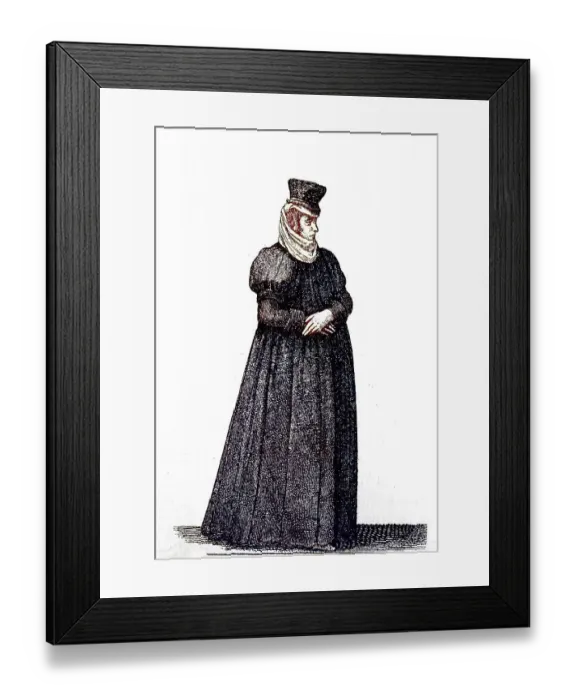 Framed Print : German woman's traditional costume in the 17th century Framed Print : German woman's traditional costume in the 17th century