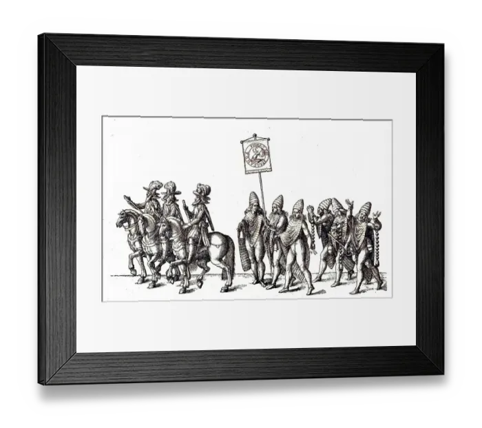 Framed Print : Illustration of a princely parade and knightly games Framed Print : Illustration of a princely parade and knightly games