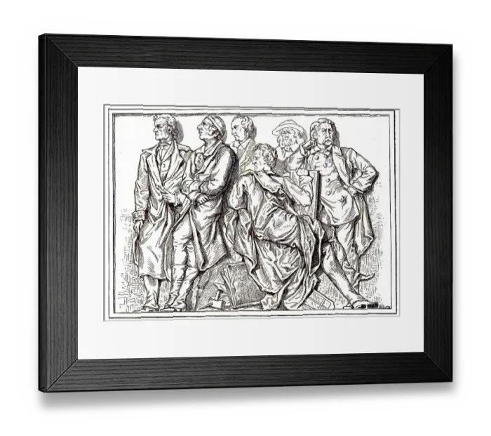 Framed Print : From left, Rietschel, G. Schadow, W Framed Print : From left, Rietschel, G. Schadow, W