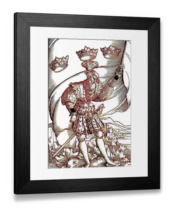 Framed Print : The flag of Cologne, woodcuts in Jakob Roedel's coat of arms book 1579