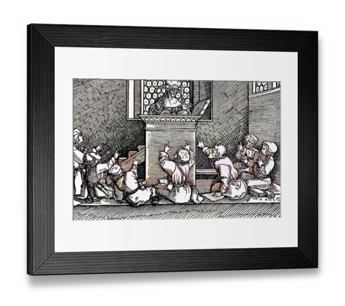 Framed Print : In a school parlour in the 16th century Framed Print : In a school parlour in the 16th century