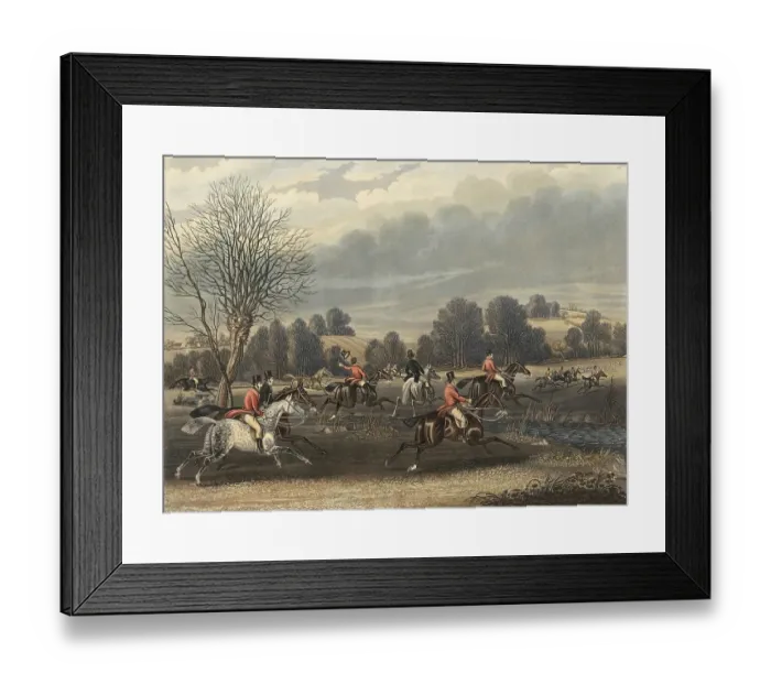 Framed Print : Hunt, Hunting scenes, Foxhunt, 1840