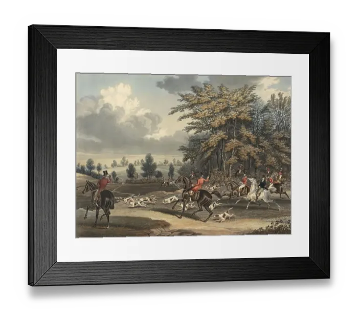 Framed Print : Foxhunt in England, 1840, Historical Framed Print : Foxhunt in England, 1840, Historical