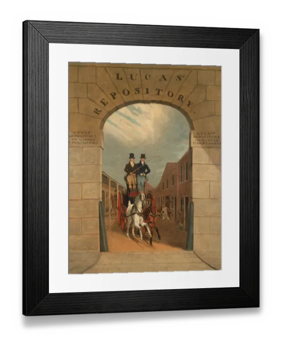 Framed Print : Training a couple at a carriage in Lucas's Yard Framed Print : Training a couple at a carriage in Lucas's Yard