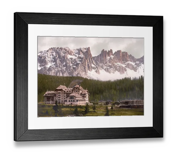 Framed Print : Hotel Karersee and Lattemar, today South Tyrol