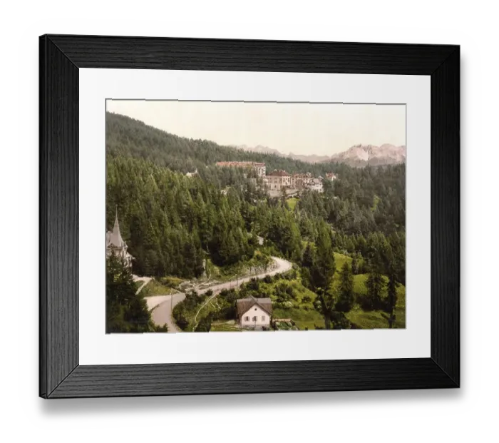 Framed Print : Hotels at the Mendel Pass, Tyrol Framed Print : Hotels at the Mendel Pass, Tyrol