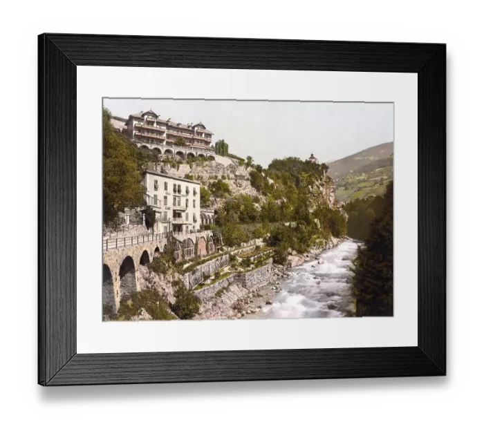 Framed Print : Merano, Gilf-Anlagen and Zenoberg Framed Print : Merano, Gilf-Anlagen and Zenoberg