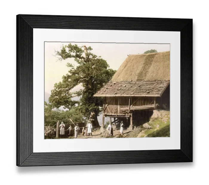 Framed Print : Farmhouse near Merano, Tyrol, formerly Austria-Hungary
