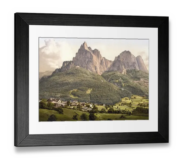 Framed Print : Siusi with the Sciliar massif, formerly Tyrol Framed Print : Siusi with the Sciliar massif, formerly Tyrol