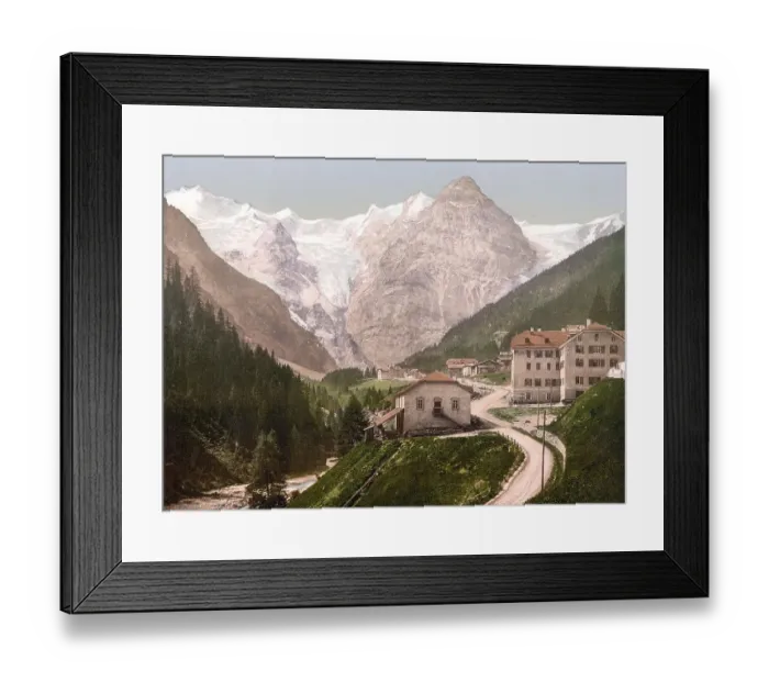 Framed Print : Hotel Trafoi, at the foot of the Ortler in the Trafoi Valley