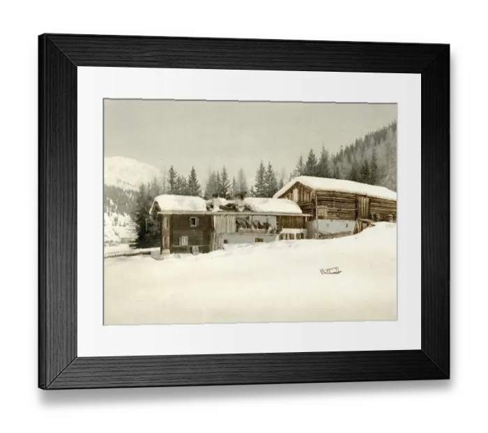 Framed Print : Winter landscape in Graubuenden