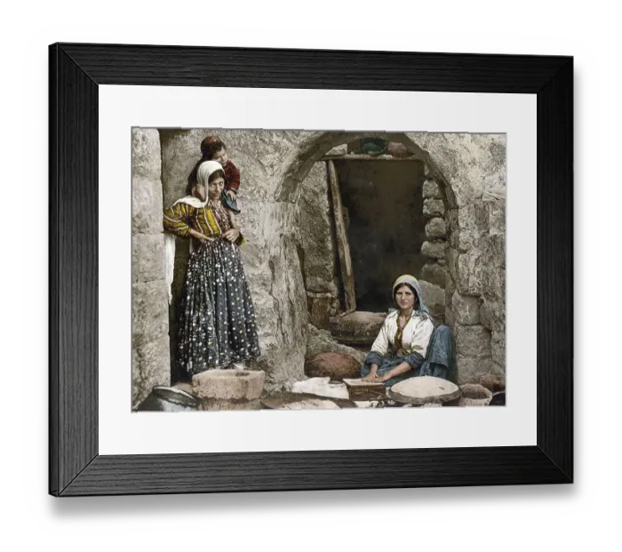 Framed Print : Peasant woman baking bread, Syria Framed Print : Peasant woman baking bread, Syria