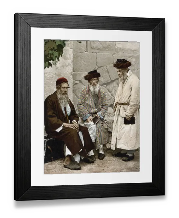 Framed Print : Old Jews in Jerusalem, today Israel