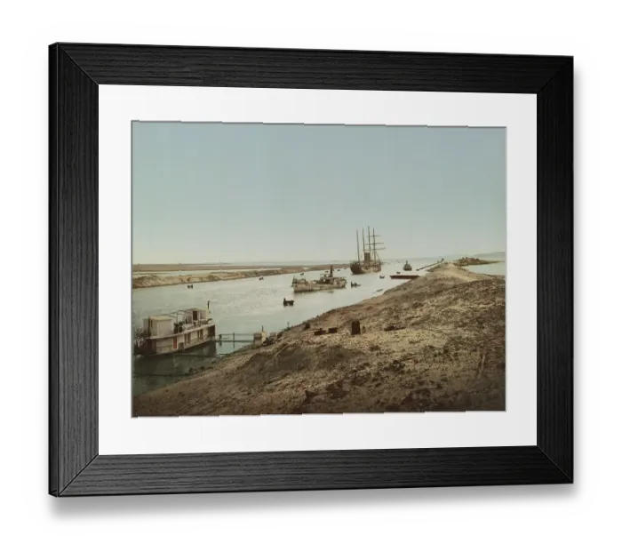 Framed Print : Suez Canal, Entrance to the Salt Lake