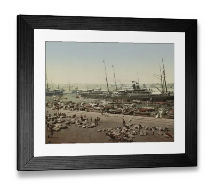 Framed Print : Calcutta. Harbour. Steamer, India Framed Print : Calcutta. Harbour. Steamer, India