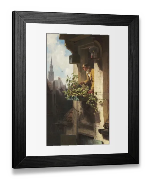 Framed Print : Die Dachstube, Painting by Carl Spitzweg