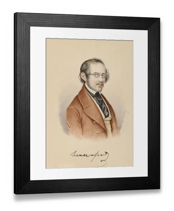 Framed Print : Eduard von Bauernfeld, pseudonym Rusticocampius