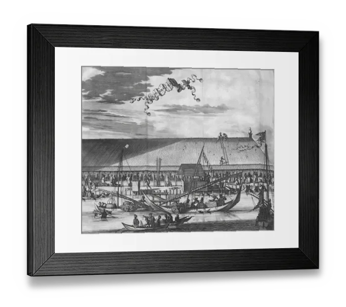 Framed Print : The fish market of Batavia in 1595 Framed Print : The fish market of Batavia in 1595