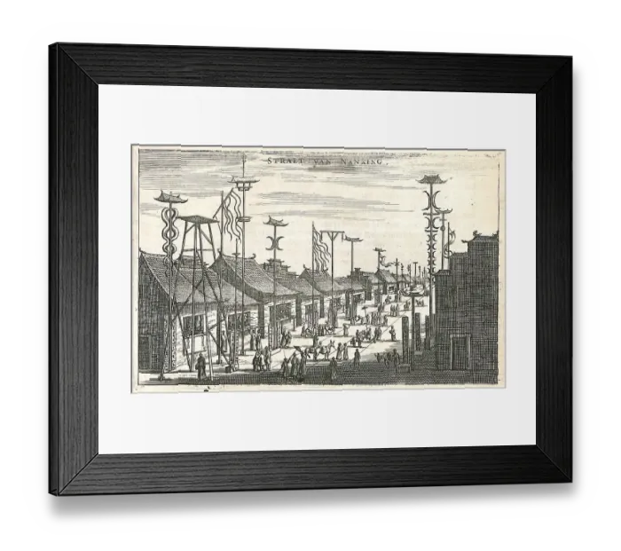 Framed Print : Street in Nanking, China, 17th century Framed Print : Street in Nanking, China, 17th century