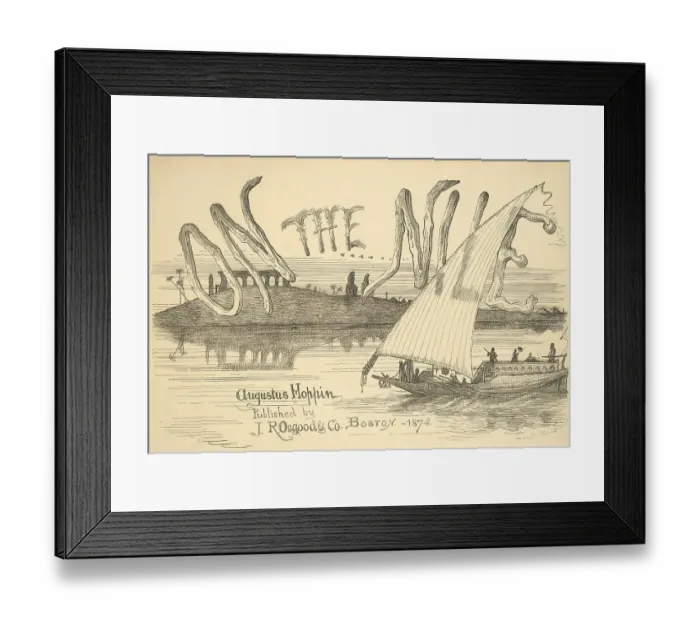 Framed Print : On the Nile, Title page of a travel book from 1874 Framed Print : On the Nile, Title page of a travel book from 1874