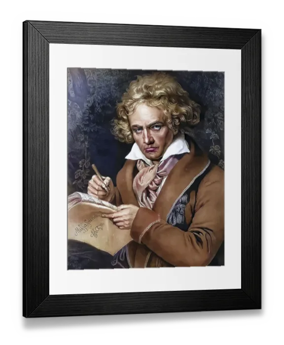 Framed Print : Ludwig van Beethoven, (baptised on 17 December 1770 in Bonn)