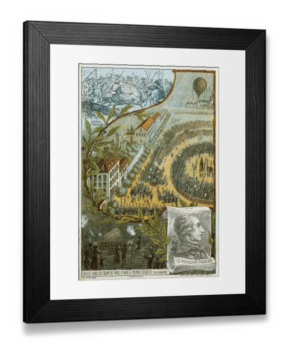 Framed Print : Launch of the first hydrogen-filled (unmanned) balloon from the Champ de Mars Framed Print : Launch of the first hydrogen-filled (unmanned) balloon from the Champ de Mars