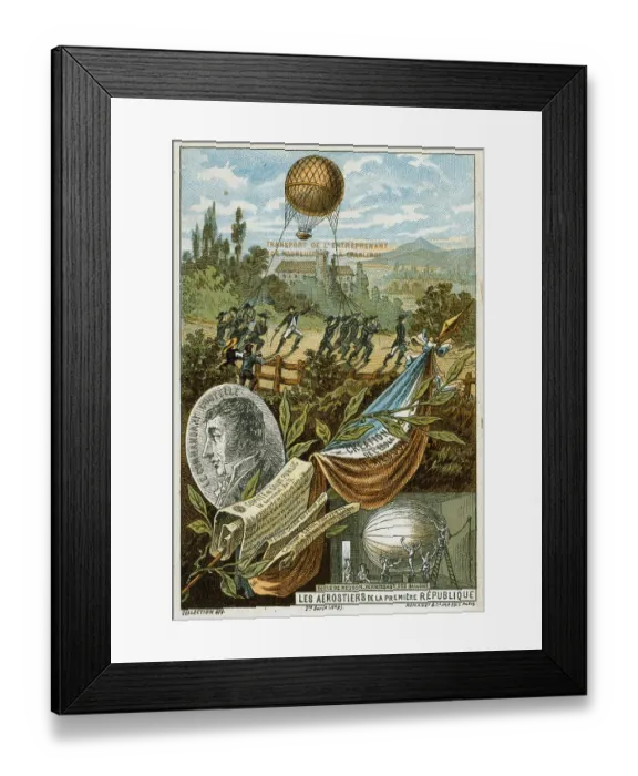 Framed Print : Jean-Marie Coutelle, appointed commander of the Aerostiers in 1794
