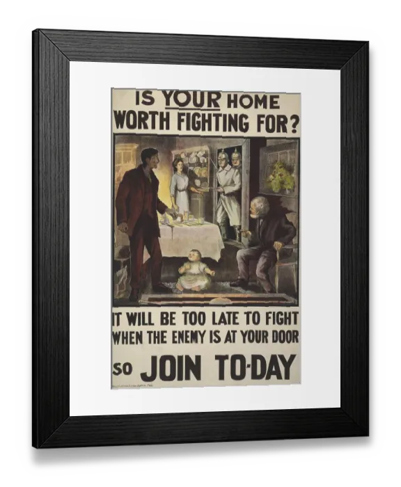 Framed Print : Recruitment poster for the First World War Framed Print : Recruitment poster for the First World War