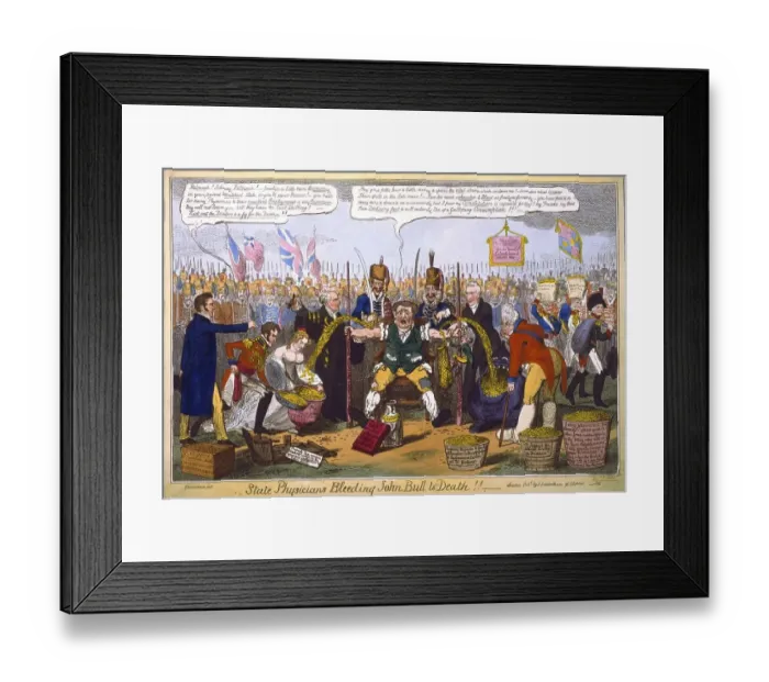 Framed Print : State physicians let John Bull bleed to death Framed Print : State physicians let John Bull bleed to death