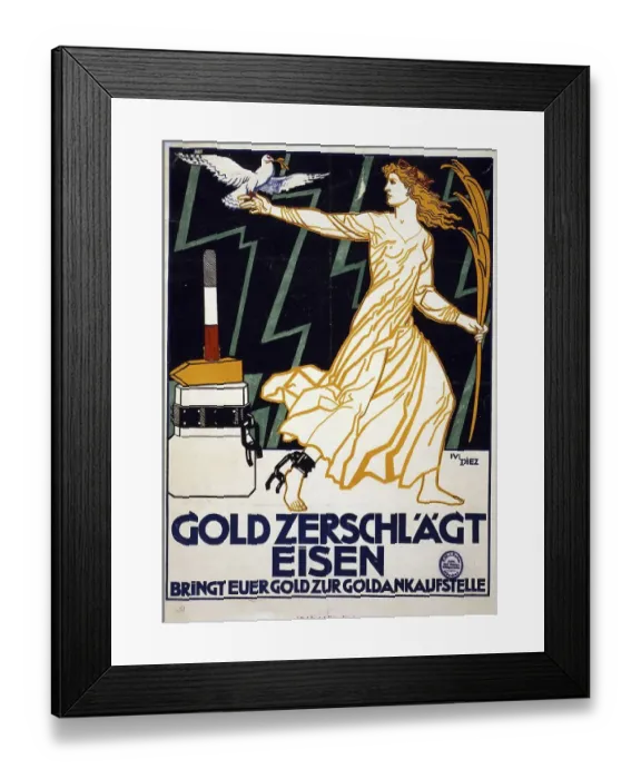 Framed Print : A woman representing peace carries a dove and a golden palm