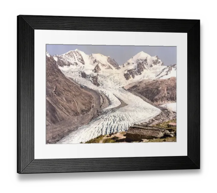 Framed Print : Upper Engadine, Roseg Glacier and Alp Ota