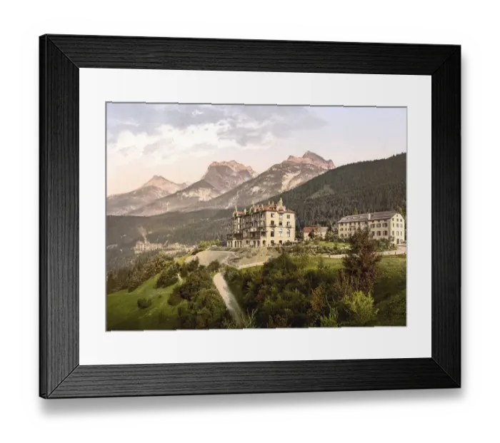 Framed Print : Lower Engadine, Vulpera Hotel, Schweizerhof and Bellevue