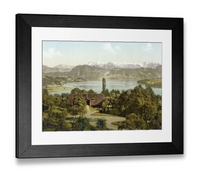 Framed Print : View of the southern Alpine chain with Titlis from Drei Linden Framed Print : View of the southern Alpine chain with Titlis from Drei Linden