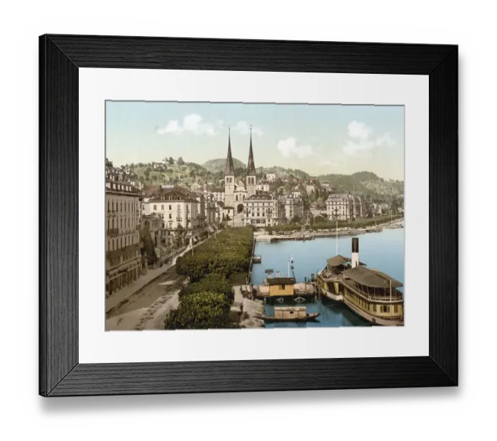 Framed Print : The Quay, Hotels Schweizerhof and National and Cathedral of the Schwanenhotel Framed Print : The Quay, Hotels Schweizerhof and National and Cathedral of the Schwanenhotel