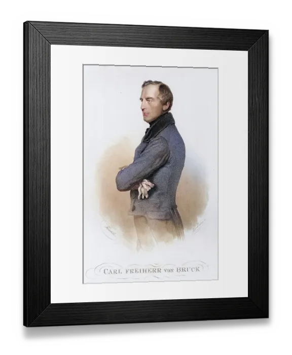 Framed Print : Karl Ludwig Bruck, since 1844 Knight of Bruck