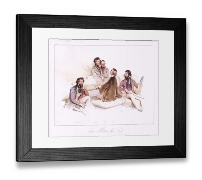 Framed Print : A matinee with Liszt, Group picture with Hector Berlioz