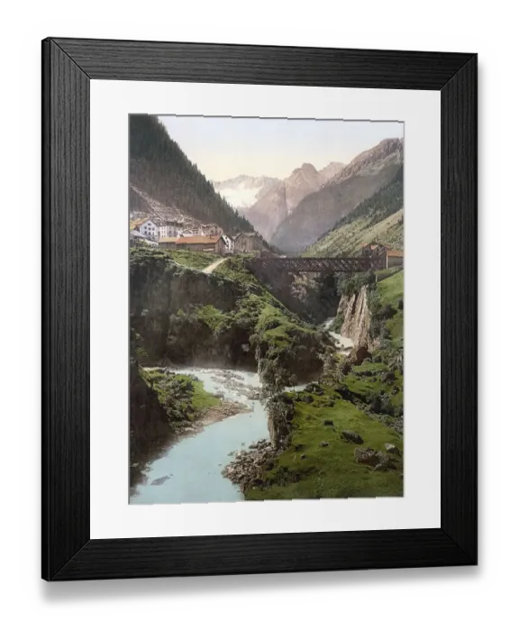 Framed Print : Goschenen and the Damma Glacier, St Framed Print : Goschenen and the Damma Glacier, St