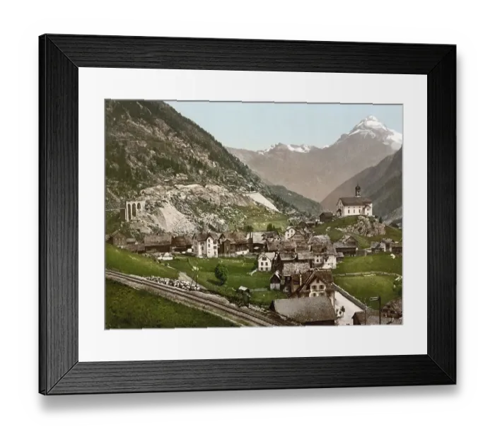 Framed Print : Wassen, and Middle Maienreuss Bridge, St Framed Print : Wassen, and Middle Maienreuss Bridge, St